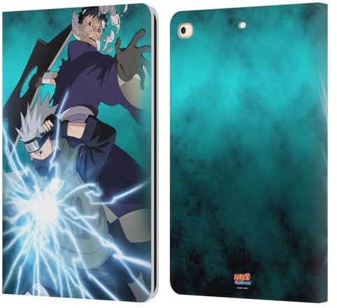 Head Case Designs sous Licence Officielle Naruto Shippuden Obito et Kakashi Art Clé Étui Portefeuille en Cuir Compatible avec Apple iPad 9.7 2017 / iPad 9.7 2018