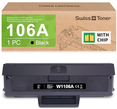 swiss toner 106A W1106A Toner Kompatibel für 106A Toner für HP Laser MFP 135wg Toner 137fnw 137fwg 107w 107a 107r 135a 135r 135w, 1 Schwarz
