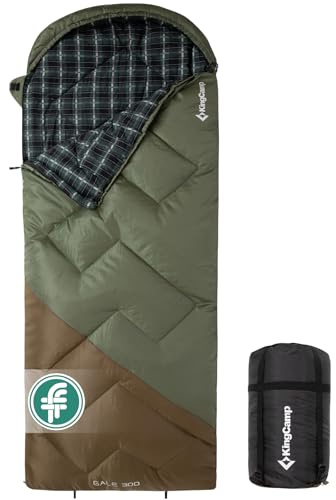 KingCamp Sovsäck Utomhus Varm filt Sovsäck Bärbar Lätt 3–4 årstider Camping Sovsäck 300 G/400 G Fyllning för Vuxna