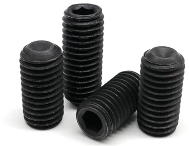 yaoqijie 5/10/50 Stück M1,6 M2,5 M3 M4 M5 DIN916 Innensechskant-Gewindestifte mit Kegelspitze, Gewindestifte, Edelstahl 304, schwarz lasting(12.9 class steel,8MM_50PCS M2.5)