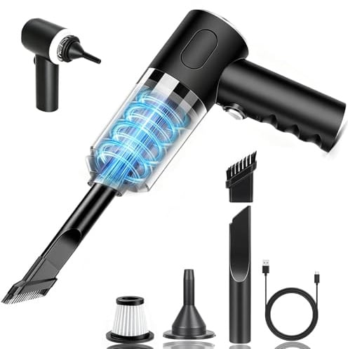 Aspirateur à Main, Aspirateur sans Fil de Voiture 4 en 1, Aspiration Forte 22000Pa, adapté au Nettoyage des Cheveux de Bureau/Maison/Voiture/Animal de Compagnie et Divers scénarios de Bureau