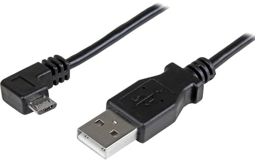 StarTech.com Câble de charge et synchronisation Micro USB de 2 m - Cordon USB-A vers Micro-B à angle droit - M/M - 0,25 mm² (USBAUB2MRA)