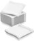 MALACASA Dinner Plates, Plates Set of 18, 10.2 Side Plates Dessert Plates Salad Plates Square Plates White Porcelain Plates,Series Flora