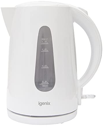 Igenix IG7105 Cordless Electric Jug Kettle, Capacity with Rapid Boil and Removable, Washable Filter for Easy Cleaning, 3000 W, 1.7 liters, White
