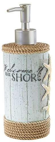 Avanti Linens Beachcomber Collection Seifenspender/Lotion-Pumpe, Mehrfarbig | Nachfüllbare Seifen- und Lotion-Pumpe, einfache Pumpe, langlebige Konstruktion, saisonale Badezimmer-Dekoration