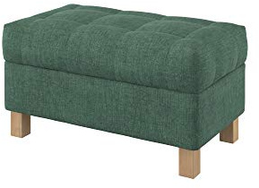 Furninero - Raffinierte gepolsterter Sitzbank Sitzhocker Sitzruhe Betthocker Ottomane, mit Stauraum, Quadratische Beine, 80 cm breit, Softi Green Stoff (Wasserabweisen), Grün