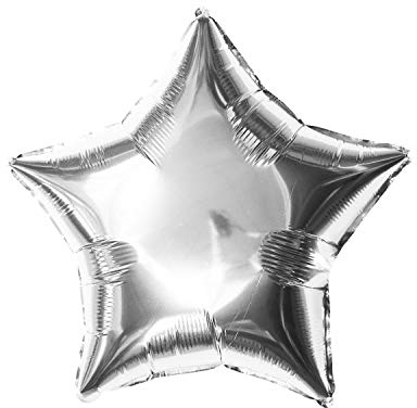 Oblique Unique® Folien Luftballon alle Buchstaben Alphabet ABC Herz Stern in Silber für Geburtstag Jubiläum Schuleinführung Silber Hochzeit JGA Party Deko Folienballon - wählbar (Stern)