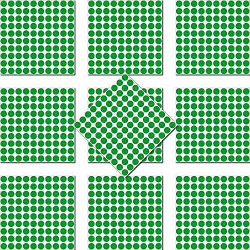 1000 Klebepunkte 3mm selbstklebend farbige Punkt Aufkleber PVC Deko Folie Etiketten Inventur (grün)