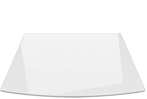 WEIßE Kamin Glasbodenplatte Funkenschutz Kaminplatte Glas Ofen Platte NEU (Mit Dichtung (beidseitig klebend), Segmentbogen 100x60cm)