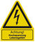 Aufkleber Achtung Hochspannung Lebensgefahr Warnung Warnschild ISO 7010 | 210x245mm signalgelb made by MBS-SIGNS in Germany