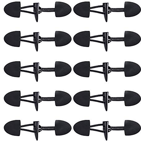 JKJF PU Leder Knebelknöpfe Horn Toggle Tasten Resin Nähknöpfe für Mantel Jacke Kleidung Coat Handwerk Dekoration - 10 Paar Schwarz