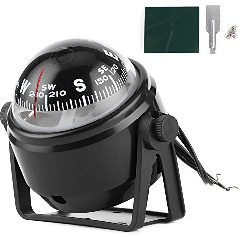 LED Kompass für Boot, 12V LED Sea Marine Elektronischer digitaler Kompass Dash Mount Flush Boot Yacht Schiff Navigationskompass ABS für Segel