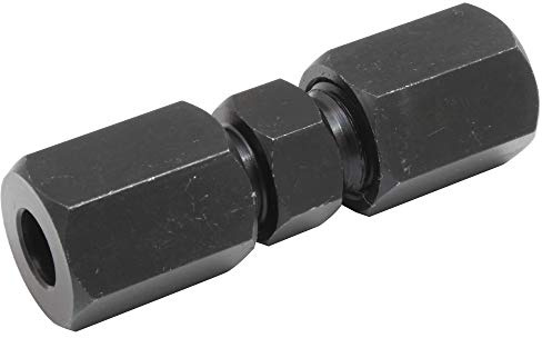 4LifetimeLines 1/4 High-Pressure Compression Union, Black-Oxide Coated Steel – Leak-Tight Tube Connector, Up to 5,000 PSI (1 per Bag)