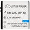 LOTUS POWER NP40 Battery 3.7V 1500mAh High Capacity, Rechargeable NP-40 Replacement Battery for Casio Exilim EX-Z750 EX-Z1000 / PIXPRO AZ521 / Pentax XG-1 Digital Cameras (High Compatibility)