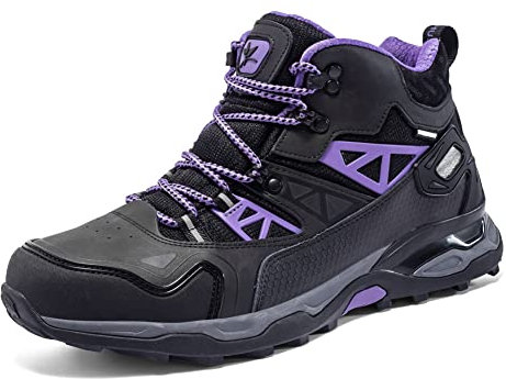 Idea Frames Scarpe da Trekking da Uomo e da Donna, Impermeabili, Antiscivolo, Sportive, comode, Leggere, per Escursioni, Trekking, Nero, Viola, 46 EU