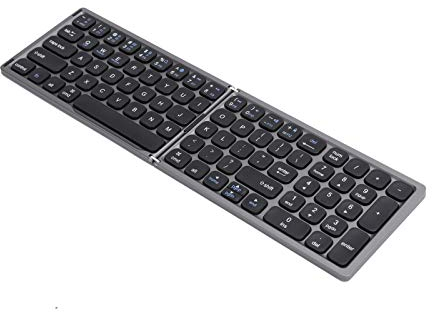ASHATA Faltbare Bluetooth Tastatur mit Ziffernblock, Tragbare Ultradünne Wiederaufladbare Tastatur in Voller Größe, Kompatibel mit Bluetooth Geräte für Notebook, Tablet und Smartphone