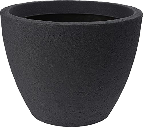 Muddy Hands Large Stone Effect Plant Pot Outdoor Garden Round Flower Tree Plastic Planter (Ø - 50cm, Anthracite)