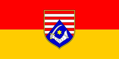 2X Auto Aufkleber KARLOVAC - Flagge 2X Car Sticker Fahne Kroatische Gespanschaft (ca. 8 cm)
