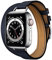 Compatible avec les bracelets Apple Watch 38 mm, 40 mm, 41 mm, 42 mm, 44 mm, bracelet en cuir véritable double tour mince, bracelet de rechange Norraw pour iWatch Series 7 6 SE 5 4 3 Bleu 42/44/45 mm
