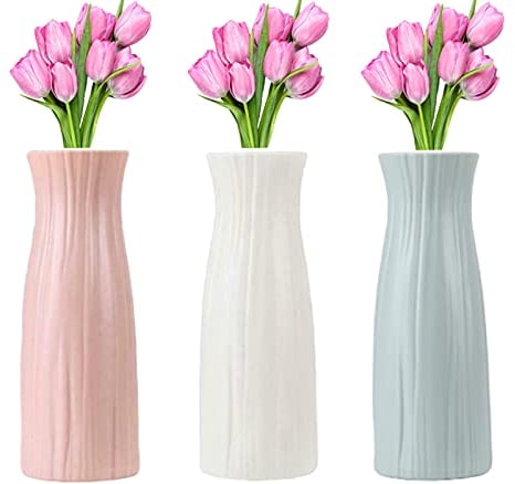 3 pezzi Vaso di plastica, Vasi Infrangibili per Fiori Vaso per Decorazioni per la Casa Geometrica in Stile Minimalista per Decorazioni per la Casa, Soggiorno, Tavolo, Ufficio