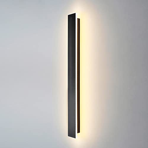 ZTWLEED LED Wandleuchte Innen,22W Wandlampe Innen Moderne Drei Farbtemperaturen 3000K/4000K/6000K Lange Wandleuchte Schwarz für Schlafzimmer Wohnzimmer Korridor Treppenhaus,60CM 110-240V