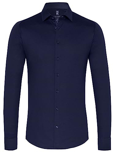 Desoto Chemise Kent sans Repassage Bleu Foncé - Taille M - - Hommes - Vêtements -