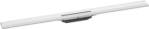 hansgrohe Fertigset Duschrinne RainDrain Flex, Abflussrinne 1000mm, Bodenablauf Dusche kürzbar zur Wandmontage, Mattweiß