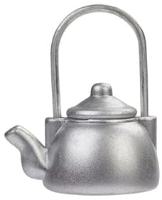 NEU Miniatur Teekanne aus Kunststoff, silberfarben, ca. 2,7 cm