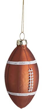 BUTLERS Weihnachtsbaumkugel American Football Christbaumschmuck Glas Braun -Hang ON- Weihnachten Baumkugeln Rugbyball Figur Anhänger | Tannenbaum Deko & Weihnachtsdeko