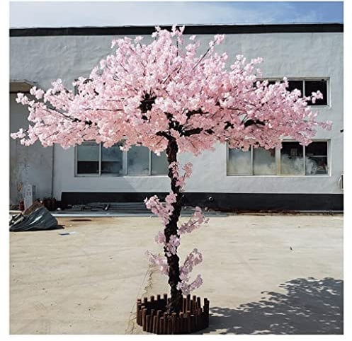 fikujap kunstbaum Rosa künstlicher Kirschbaum, Simulationsbaum for Hochzeit Innen-Outdoor-Dekoration, Massivholzkofferraum und künstliche Blütenblätter Kunstpflanze