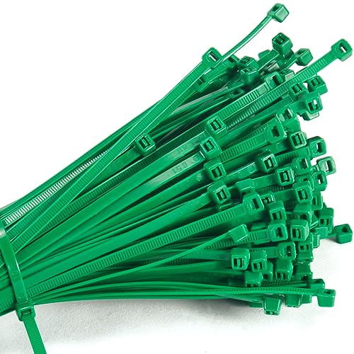 MgcTolBox 250 Pezzi Fascette Plastica Verdi 300 x 4.8mm, Fascette Elettricista Per Giardino Recinzione 300 mm