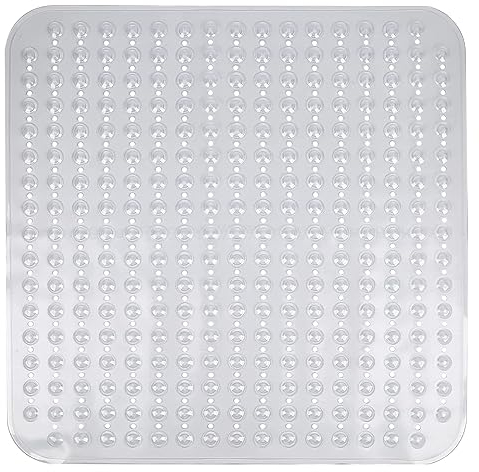 Duschmatte rutschfest 80x80 Saugnäpfen PVC: Duschvorleger Grau Antirutschmatte Ablauflöchern Badewannenmatte, Bpa-Frei Schimmelresisten Maschinenwaschbar Duschmatte, für Dusche Badezimmer Badewannen