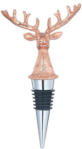 Wine Stoppers,Reusable Wine Bottle Stoppers (Rose Gold Deer)