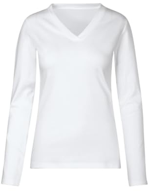 Trigema Damen Trigema Langarmshirt mit V-Ausschnitt Langarmshirt