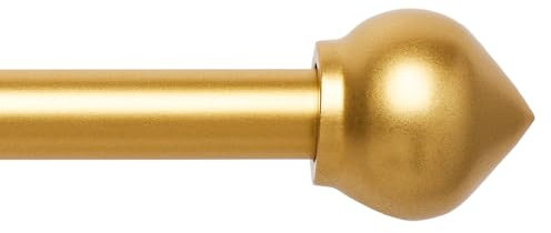WL.Rocaille Goldene Gardinenstange mit Zwiebelkopf, verstellbare Vorhangschiene, 76 bis 200 cm, ausziehbar, Metall, einziehbar, 76 cm bis 200 cm, für Wohnzimmer, Küche, Zimmer, Schlafzimmer und