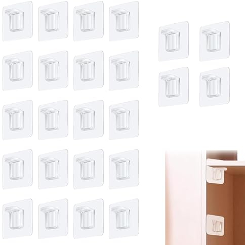 Supports d'étagères Autocollants, Chevilles de Support d'Étagère, 24 Pièces Transparent D'étagère Supports Adhésifs, Supports muraux adhésifs sans perforation, Adhésifs Support