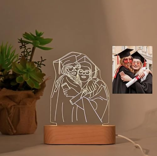 TPFOON Personalisierte 3D Graduierung Foto Lampe, Benutzerdefinierte Einzigartige Graduierung Geschenk, Foto Lampe, Lampe Nachtlicht, Graduierung Geschenk Für Tochter Enkelin, Bff Geschenk