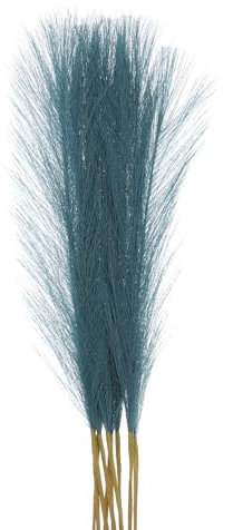 Sourcing Map 10Pcs Faux Pampas Grass - 21/55cm Fluffy Artificial Pampas Decor for Living Room, Party, Wall Vase, Wedding Decoration - Green Blue