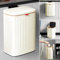 Hanging Kitchen Compost Bin 8 Liter/2.1 Gallon, Small Trash Can with Detachable Inner Bucket for Cupboard/Countertop/Bathroom/Camping/Office/Camping (Milky White, 8 Liter)