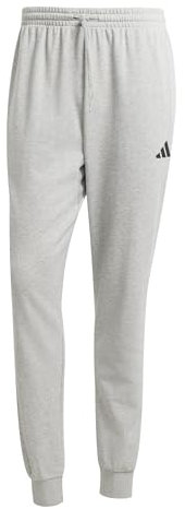 adidas Herren Essentials FEELCOZY French Terry Pant, Medium Grey Heather/Black, L