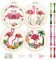 FREEBLOSS 4 Set Mit 8'' Rosen Stickset, Flamingo Stempelmuster, Handstickset, Stick Starter Set Mit Ausführlicher Anleitung (Evtl. Nicht In Deutscher Sprache), Kreuzstich Set, Inkl. Stickrahmen