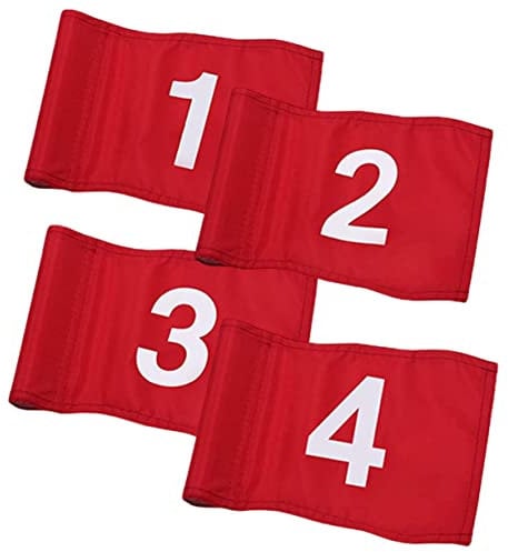 BELLIFFY 4pcs Golf Numbered Golfs Flags Numbered Golfing Flags Golfing Training Flags Course Supplies Number Practice Flags Practice Court Flag Golfing Tools Outdoor Flags