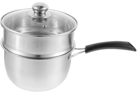 TOPBATHY Olla Vaporera Pequeña De Mango Olla De Leche Inoxidable Tapadera Incluida