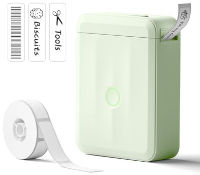 NIIMBOT D110 Mini Label Maker Machine, Bluetooh Thermal Label Printer Inkless Sticker Printer, Custom Labels with App Waterproof Lables Great for Kitchen, Home, Offfice, School Organization, Green