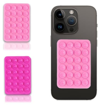 LQIOACU 2 Pièces Ventouse Telephone Portable, Support Telephone Ventouse, Accessoire Telephone Portable, Coque Ventouse, pour Selfies et Vidéos, Mains Libres (Rose, Rose)