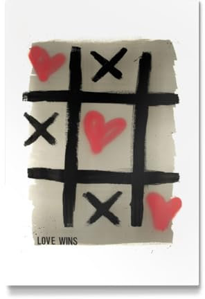 artboxONE Galerie-Print 90x60 cm Tic-Tac-Love hochwertiges Acrylglas auf Alu-Dibond von Saskia Graumann