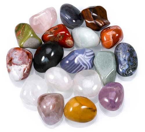 Huiguli Chakra-Stein-Set, Kristalle Heilsteine Set, 15PCS Chakra Steine Set, Edelsteine Set, Heilkristalle, für Kristalltherapie, Meditation, Edelsteine Heilsteine (Bunt-18PC)