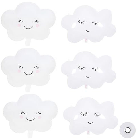 6 Stück Wolkenballons, Babyballons, Wolkendeko, Folien-Babyballons, Babyballon-Set, Baby-Geburtstagsballons, Wolkenballons
