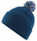 Roughtex Bommelmütze Damen Herren - Doppellagige Wintermütze als Beanie oder mit Umschlag tragbar Navy