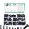 180 Stk M6 Schrauben Set, Senkkopfschrauben Muttern Set, Maschinenschrauben und Muttern Set, Flachkopfschrauben mit Unterlegscheiben Set, Schwarz Kreuzschlitzschrauben Gewindeschrauben Sortiment Kit